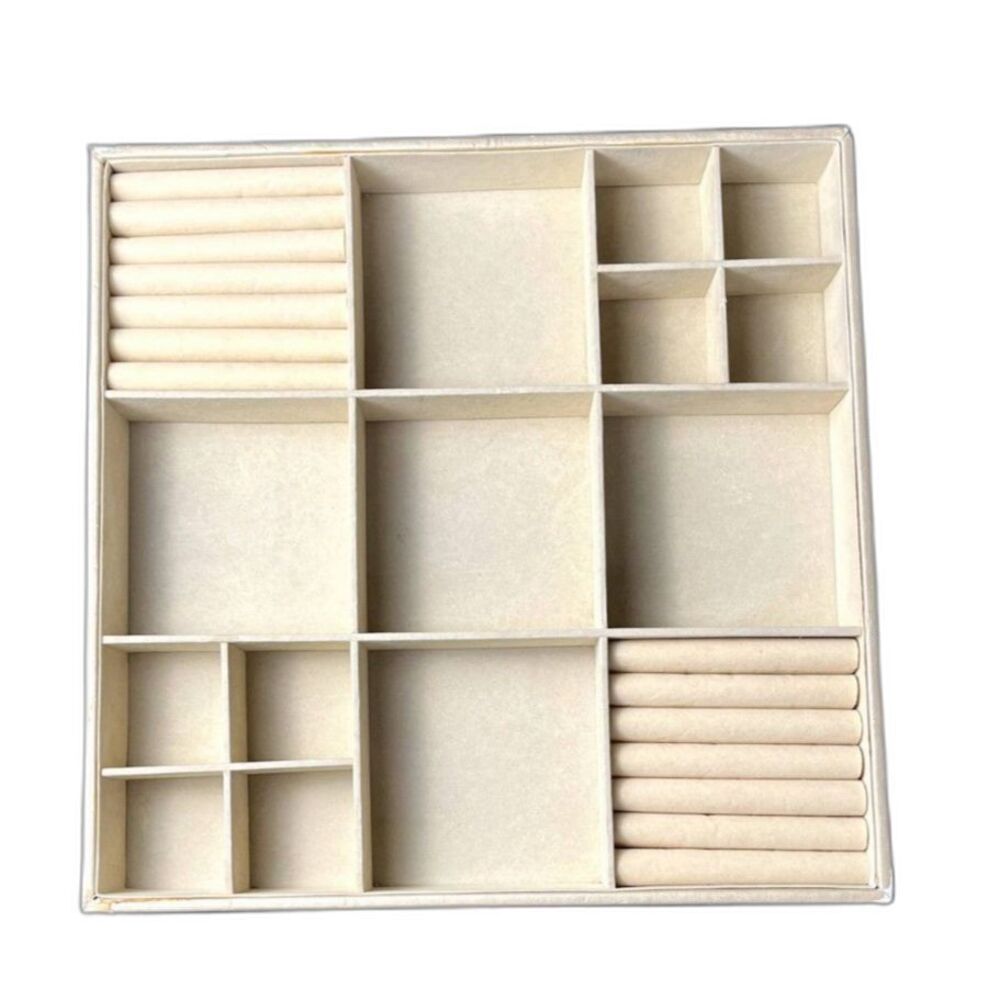 Large Jewelry Organizer Trays for Drawers Table Beige Velvet for Home: Pre-Owned